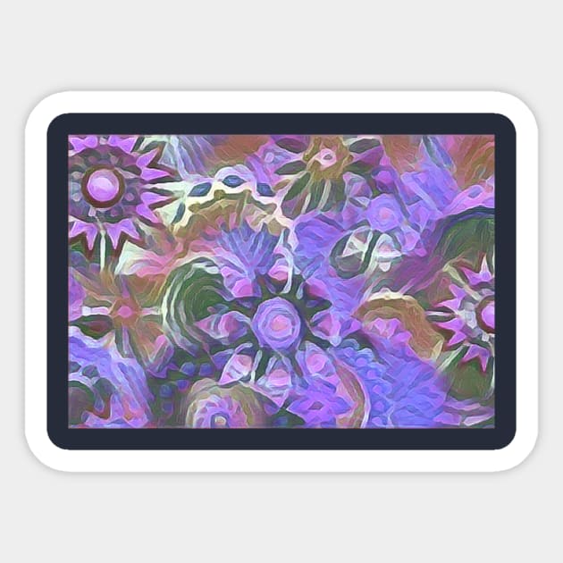 Violet Floral Pattern Sticker by PersianFMts